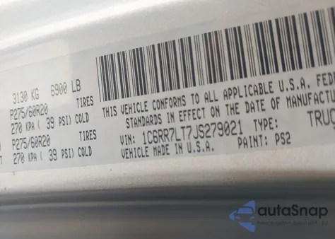 2018 Ram 1500 Lone Star Silver 4X4 5'7 Box z USA, uszkodzony, nr VIN 1C6RR7LT7JS279021